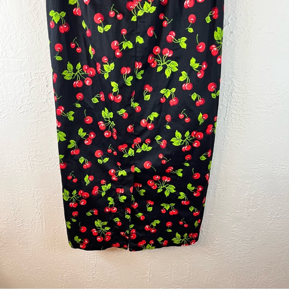 Pinup Couture Natasha Rockabilly Wiggle Cherry Print Dress - Picture 9 of 11